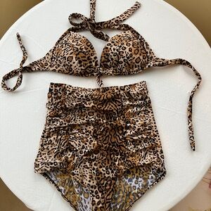 Leopard Print Bikini Set. Retro inspired.